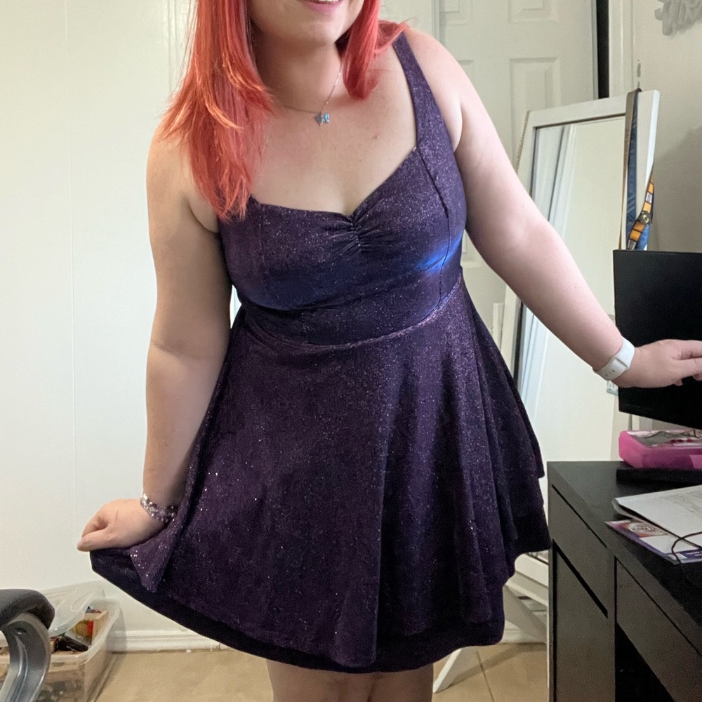 City Vibe Sparkling Purple Dress